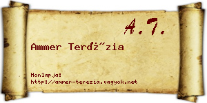 Ammer Terézia névjegykártya